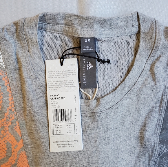 NWT$70 Adidas by Stella McCartney Graphic Digi Drawstring-Waist Short-Sleeve Tee - Picture 11 of 16